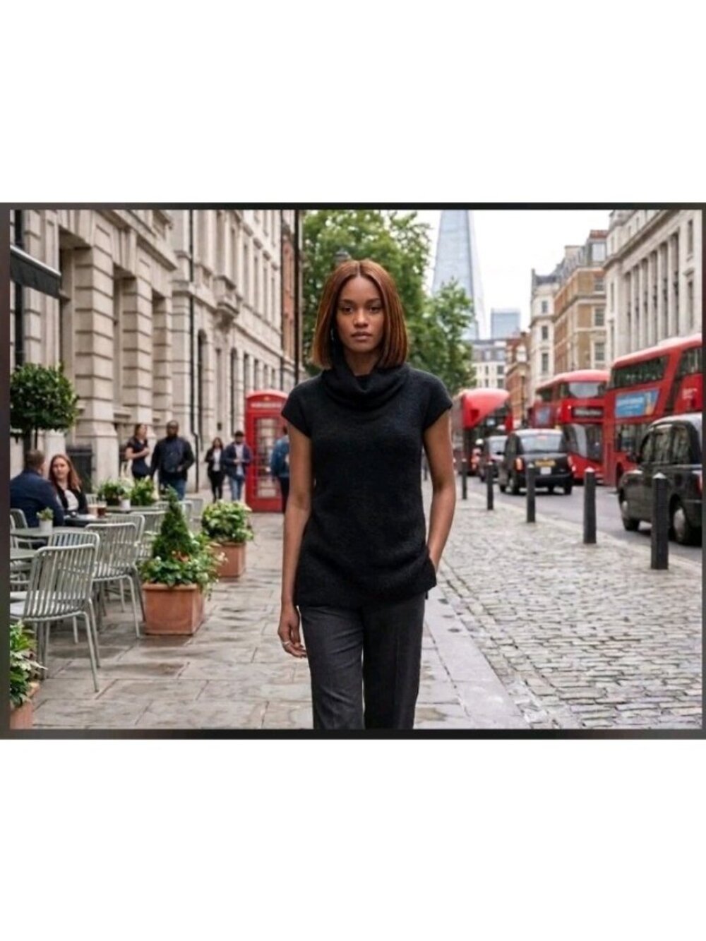 Yohji Yamamoto Mohair Turtleneck Asymmetrical Sweater Cowl Neck Black Small (2)
